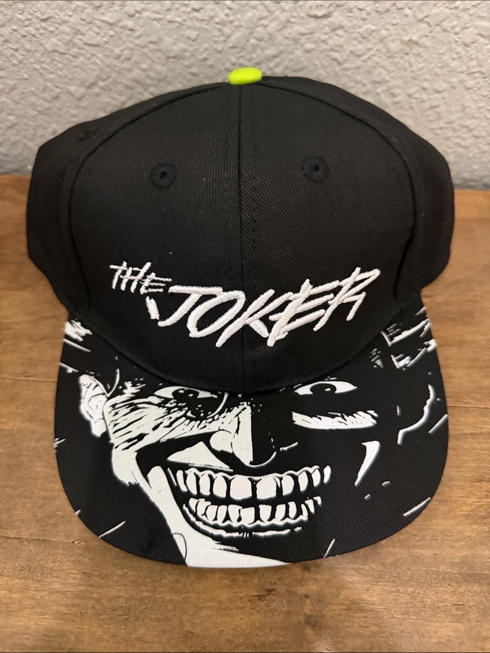 The Joker Black Snapback Hat with Graphic Brim NEW